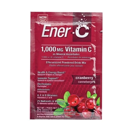 Ener-C Multivitamin Drink Mix Vitamin C Повышение иммунитета с витамином C 1000 мг Вкус Клюквы 1 пакетик