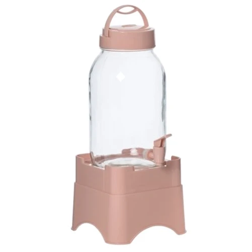 Ємність для зберігання Диспенсер HEREVIN Beverage PINK на підставці 3л для напоїв квадратний (137600-608)