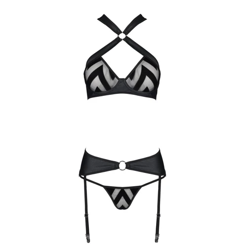 Сетчатый набор с узором Hima Set black XXL/XXXL - Passion
