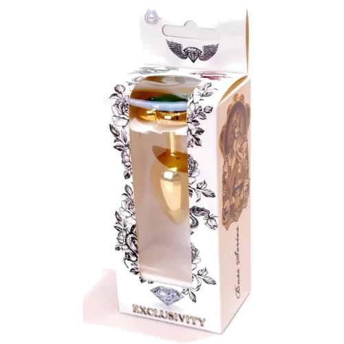 Анальная пробка с кристаллом BOSS of TOYS Boss Series - Jewellery Gold Heart PLUG Green S, BS6400042