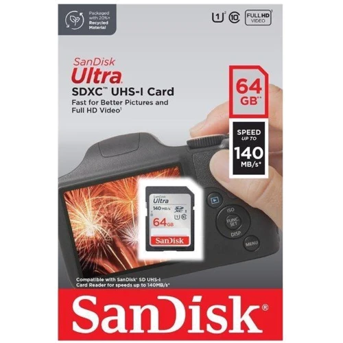 Карта памяти SanDisk 64GB SDXC Ultra C10 UHS-I (SDSDUNB-064G-GN6IN): Тип карты SDXC