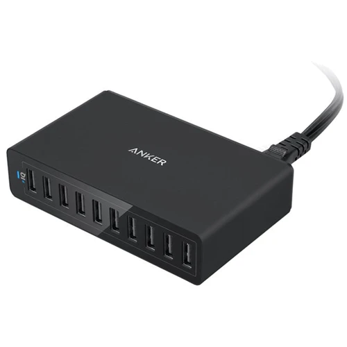Зарядний пристрій ANKER PowerPort 10 60W 10-port V3 Black (A2133L11)