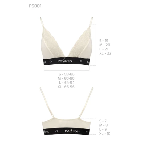 Эластичный топ с кружевом Passion PS001 TOP ecru, size M