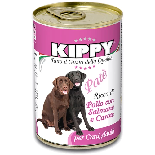 Консерви для собак Kippy з куркою, лососем і морквою 400 г (8015912503428)