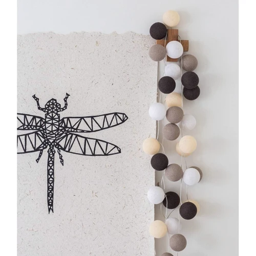 Гирлянда Cotton ball lights на 10 шаров 2,7м, Taupe: Тип Хлопковые шарики