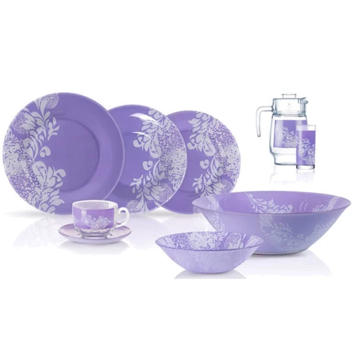 Столовый сервиз Luminarc Piume Violet 46 пр. (P7262): Материал Закалённое стекло