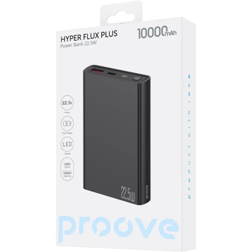 Внешний аккумулятор Proove Power Bank 10000mAh Hyper Flux Plus 22.5W Black (PBF122120001) фото 1