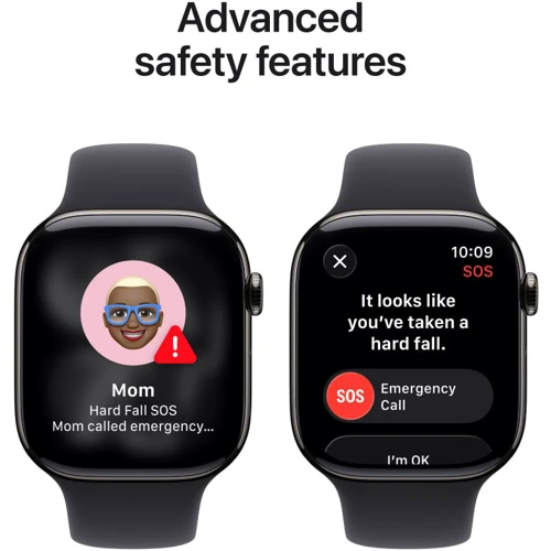 Apple Watch Series 11 GPS + Cellular 46mm Slate Titanium Case with Black Sport Band - S/M (MFD14)