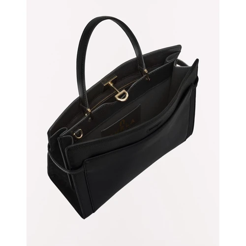 Женская сумка тоут Furla Narciso М Tote черная (WB00458BX0392O6000): Фактура Зернистая, Гладкая, Матовая
