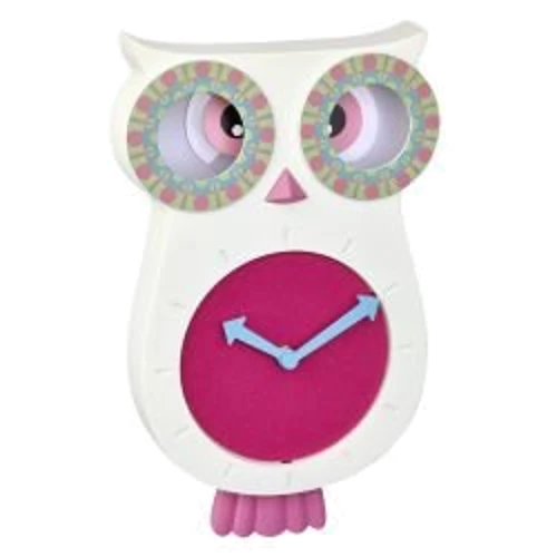 Настінний годинник з маятником TFA Owl LUCY білий 110х70х330мм (60305202)