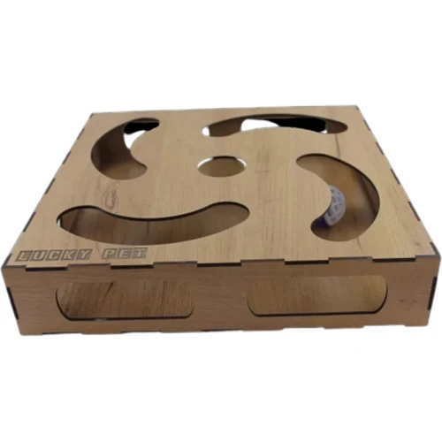 Игровой бокс для котов Lucky Pet с шариком 31x31x7 см коричневый (4820224213767)