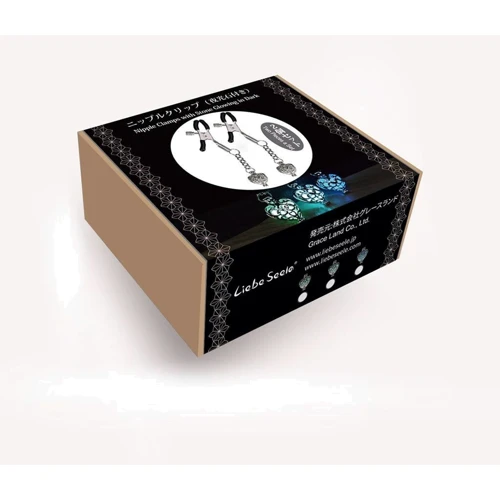 Затискачі для сосків Liebe Seele Glow-in-dark Nipple Clamps Blue