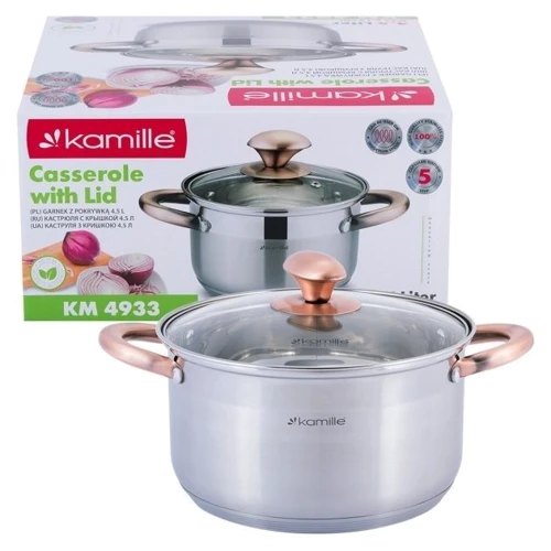 Кастрюля Kamille 4.5 л 22 см (KM-4933): Объем, л 4.5