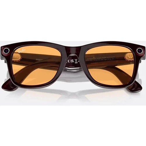 Смарт-окуляри Ray-Ban Meta Wayfarer Shiny Rebel Black Frame Amber Lenses size M (RW4006 675385 50-22) фото 8