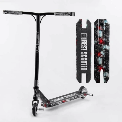 Самокат трюковый Best Scooter Graffity Skull серый (BS-77101)