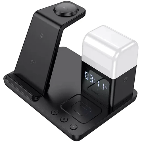 Зарядное устройство Hoco Wireless Charger CQ9 Crown 15W 3in1 Black for iPhone 16 I 15 I 14 I 13 I 12 series: Сила тока 2.4А и более