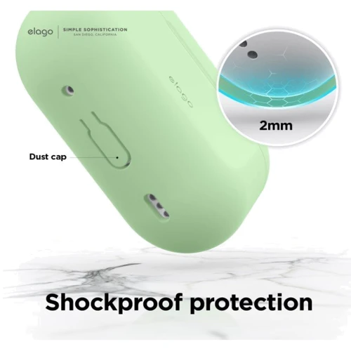 Чехол для наушников Elago Silicone Hang Case Pastel Green (EAPP2SC-HANG-PGR) for Apple AirPods Pro 2 фото 5
