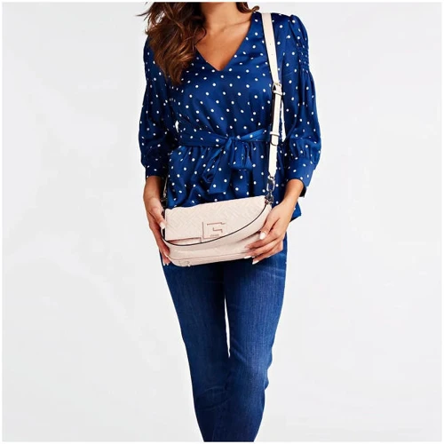 Жіноча сумка через плече Guess Brightside Shoulder Bag рожева (HWQG7580190-RWO): Тип ручки З знімною ручкою, Зі знімним ременем, Плечовий ремінь, Довга ручка