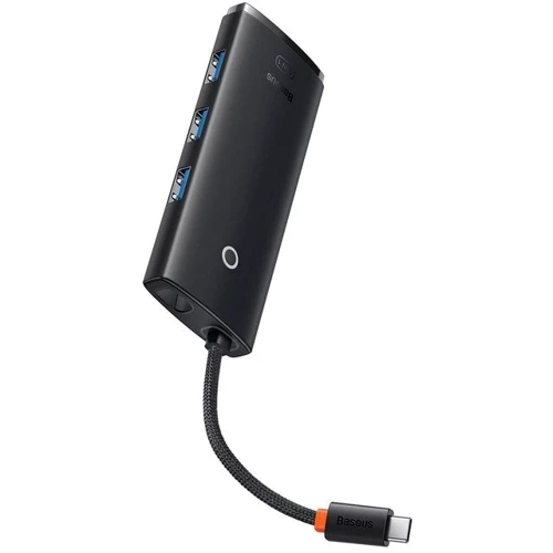 Адаптер Baseus Adapter Lite Series USB-C to 3xUSB3.0+USB-C+HDMI Black (WKQX040001)