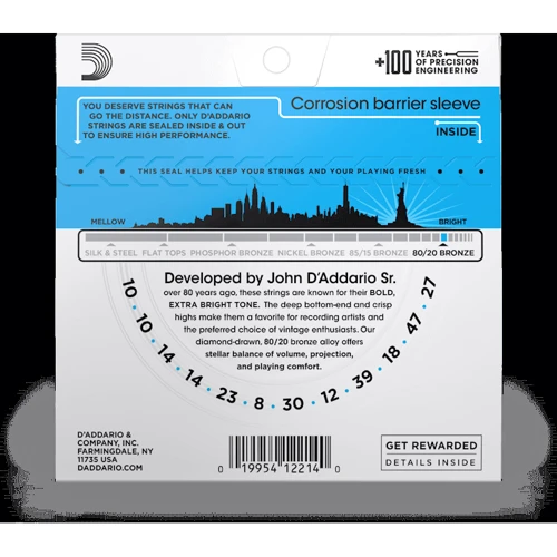 Струна для гитар Струны D"ADDARIO EJ36: Назначение Для акустической гитары