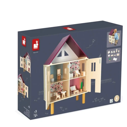 Трехэтажный деревянный кукольный домик Janod (J06617)