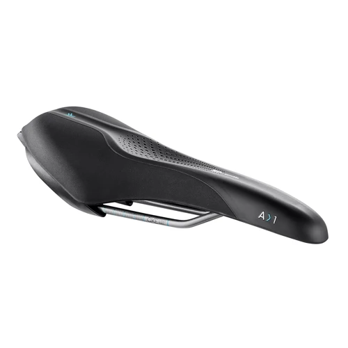 Сідло Selle Royal SCIENTIA A1 Athletic, 3D skingel, оббивка Black gummy / Black mokka, 289х127мм, 380г, рейли сталь + Curva suspension, unisex, чорне