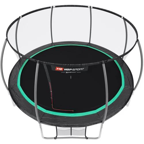 Батут Hop-Sport Premium 14 ft із чорно-зеленим із внутрішньою сіткою 427 cм фото 2