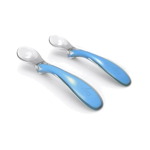 Набір силіконових ложечок для годування Nuvita Easy Eating 6м+2 шт. синя (NV8480Blue)