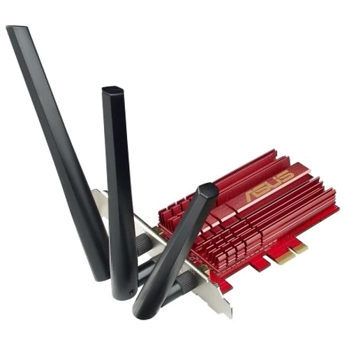 Адаптер Wi-Fi ASUS PCE-AC66: Максимальная скорость соединения 1300 Мбит/c (802.11 ac)
