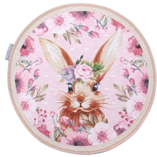 Гобеленовая салфетка Lefard Home Textile "Кролик" 36 см розовая (711-091)