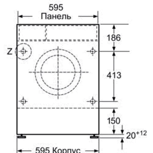 Вбудовувана пральна машина Siemens WK14D541EU: Завантаження білизни, кг 7 (прання) / 4 (сушка)