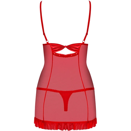 Облегающая эротическая сорочка Obsessive 827-CHE-3, S/M