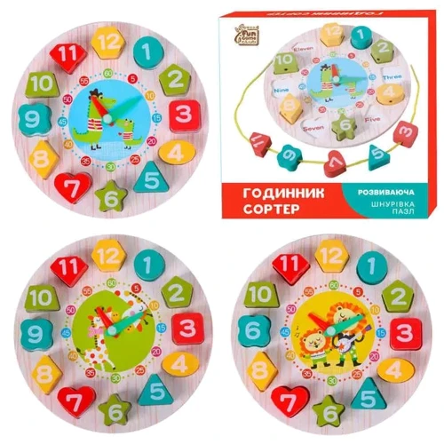 Сортер 4FUN Game Club Wood Годинник шнурівка (12964 (60))