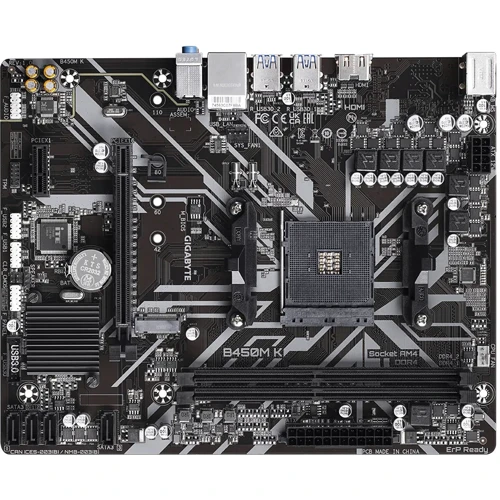 GIGABYTE B450M K: Разъемы на задней панели USB 3.0 (USB 3.1 Gen 1), S/PDIF (Оптический)