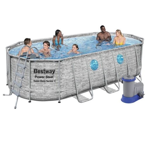 Каркасный бассейн Bestway 56716, 549х274х122 см 5 678 л/ч с дозатором лестницей и тентом фото 6
