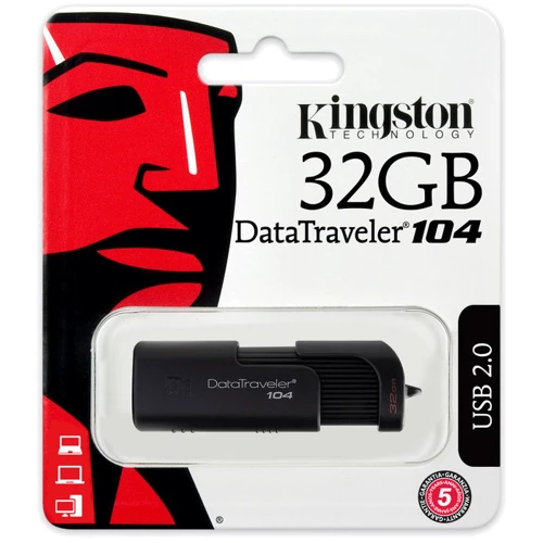 USB-флешка Kingston 32GB DataTraveler 104 USB 2.0 Black (DT104/32GB): Вес 11 г
