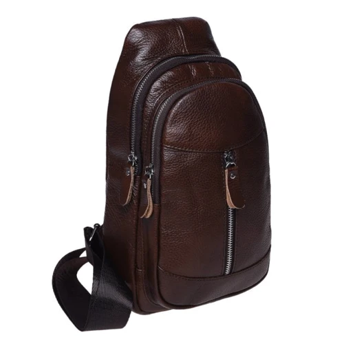 Мужская сумка-слинг Borsa Leather коричневая (K1318-brown): Страна производитель Китай