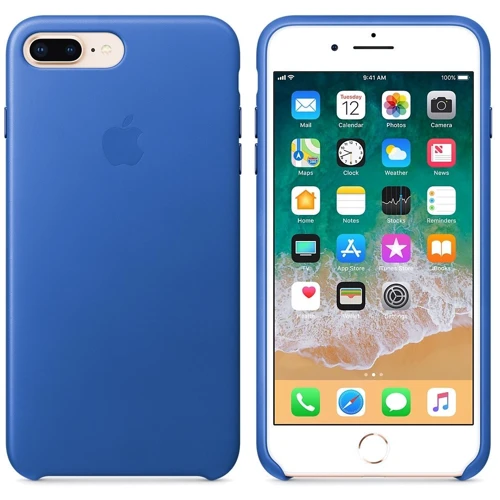 Чехол для iPhone Apple Leather Case Electric Blue (MRG92) for iPhone 8 Plus/iPhone 7 Plus: Цвет синий