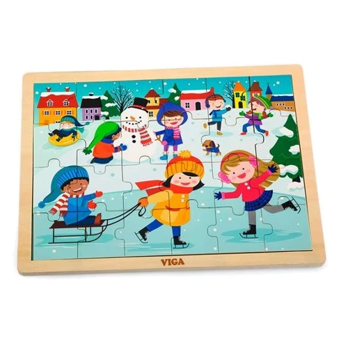 Деревянный пазл Viga Toys Времена года: зима 24 эл (51272)