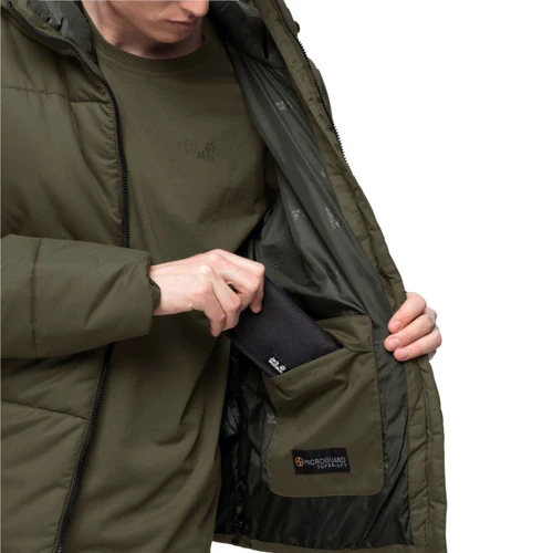 Куртка Jack Wolfskin Kyoto XT Jacket 1206361-4144 46 сіро-зелена зимова з капюшоном: Розмір 46