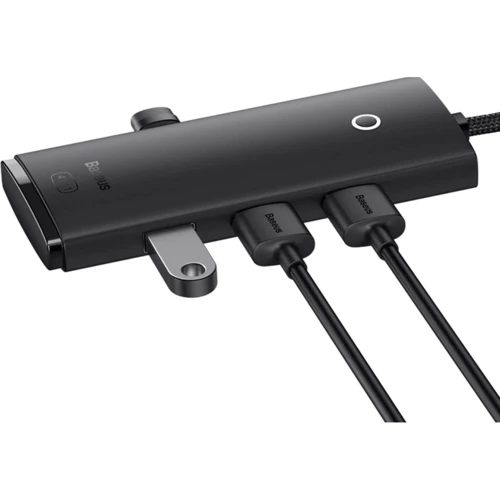 Адаптер Baseus Adapter Lite Series USB-C to 4хUSB3.0+USB-C Black (WKQX030401): Дополнительные разъемы USB-C