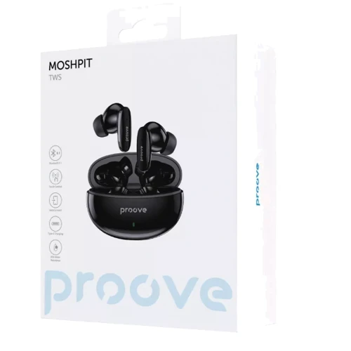 Наушники Proove MoshPit TWS Black: Тип конструкции вкладыши