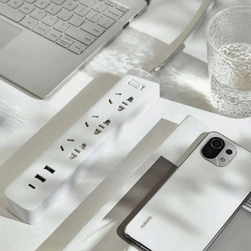 Подовжувач Mi Power Strip 2A1C (3 розетки + 2 USB-port + USB-C) 20W White (XMCXB05QM) фото 1