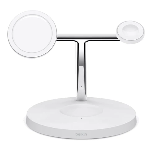 Зарядное устройство Belkin Wireless Charger Base Station MagSafe White (WIZ009VFWH) for iPhone 16 I 15 I 14 I 13 I 12 series and Apple Watch: Тип беспроводное