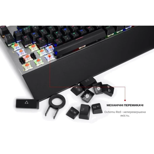 Клавиатура Motospeed CK108 USB ENG, UKR, RUS Outemu Red, RGB (mtck108mr): Тип клавиатуры стандартная