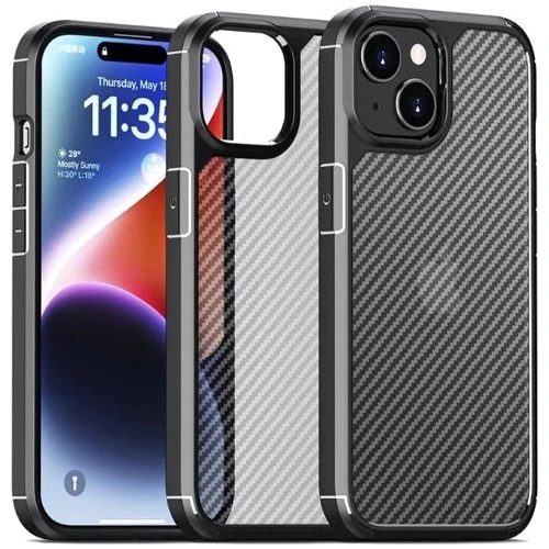 Чехол для iPhone Mobile Case TPU+PC Line Black for iPhone 15: Цвет черный