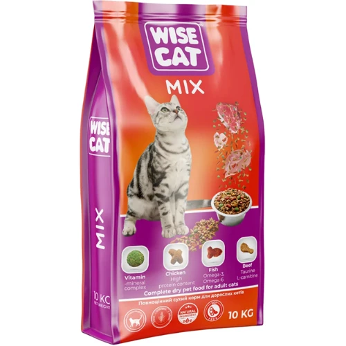 Сухой корм Wise Cat 10 кг Mix - Микс для взрослых кошек 10 кг (4820111141302)