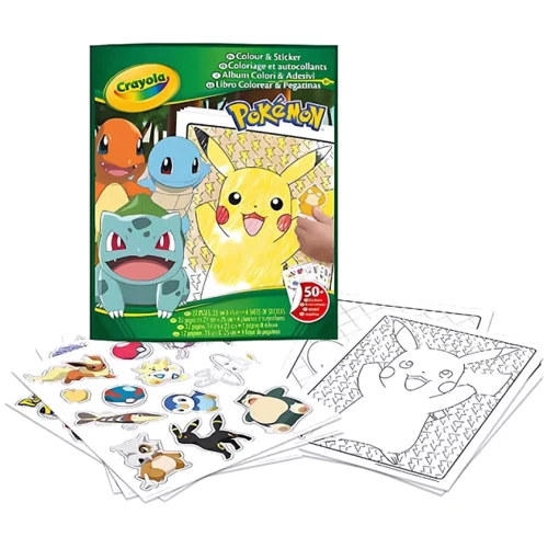 Розмальовка Crayola Pokemon 32 сторінки та 4 сторінки наліпок (04-2740G)