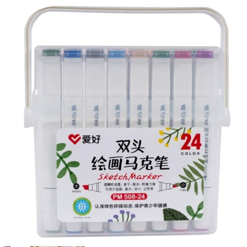 Скетч Маркер двусторонний AIHAO PM508-24 24шт набор