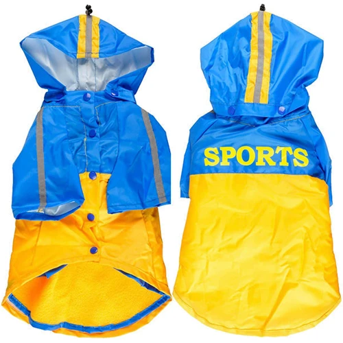 Дождевик Flamingo Raincoat 2in1 для собак 48 см жёлто-голубой (45484): Тип Дождевики